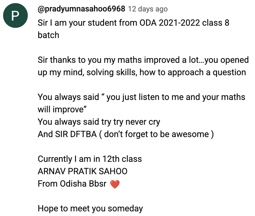 Student testimonial from Arnav